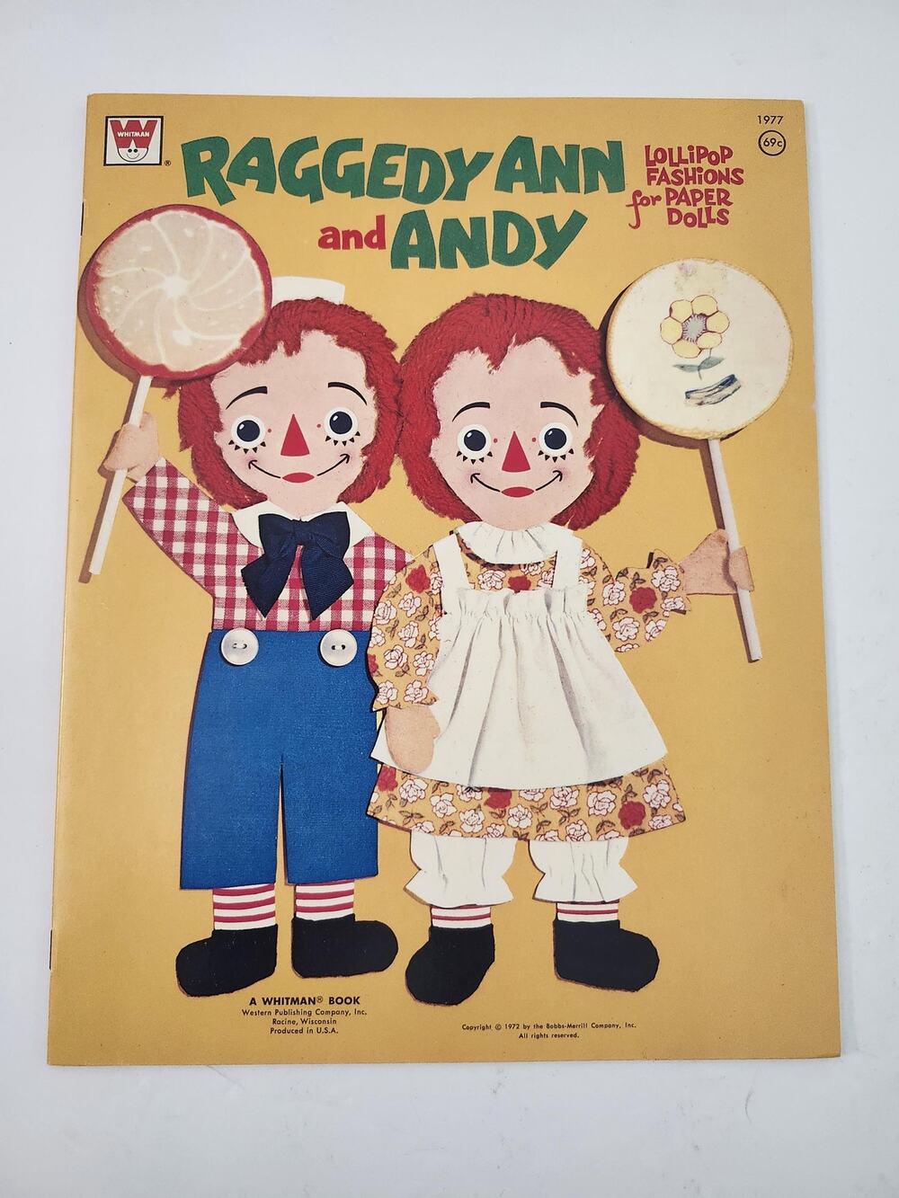 Vintage 1972 Raggedy Ann and Andy Paper Dolls Book Lollipop Fashions Uncut